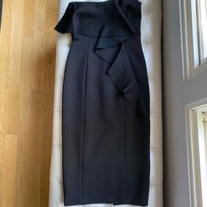 Sz 2 Jay Godfrey black strapless cocktail dress